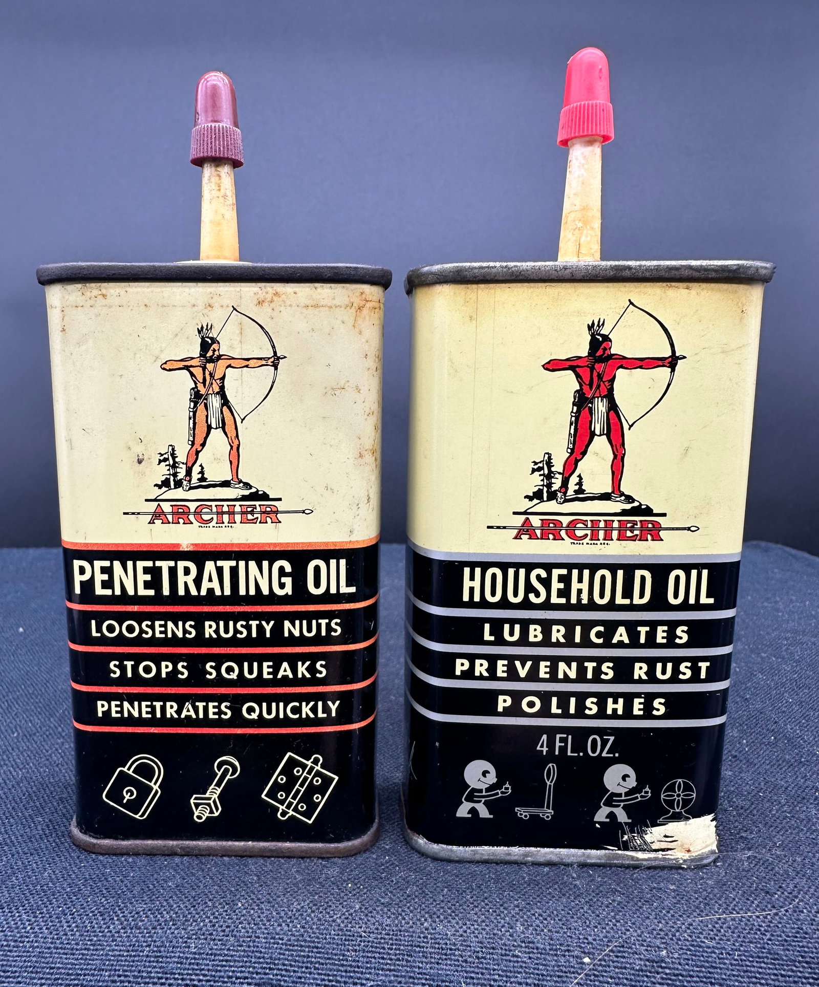 LOT OF 2 ARCHER LUBRICANTS HANDY OILERS: Please see photos for condition