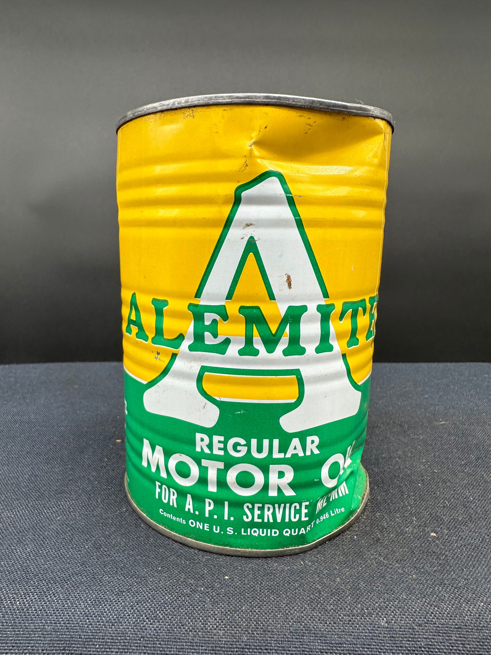 ALEMITE REGULAR MOTOR OIL 1 QUART OIL CAN (1 of 6)