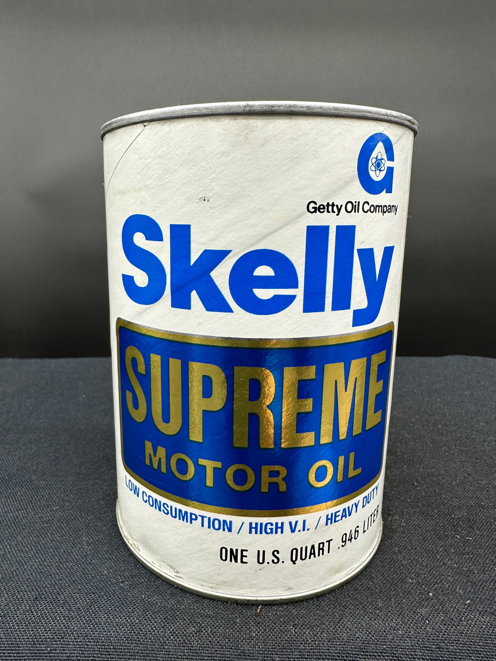 GETTY SKELLY SUPREME MOTOR OIL 1 QUART CAN: Please see photos for condition