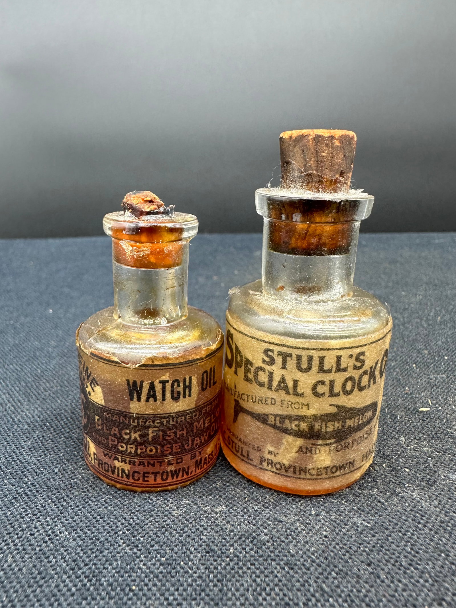 LOT OF 2 STULLS CLOCK & WATCH OIL BOTTLES (1 of 4)