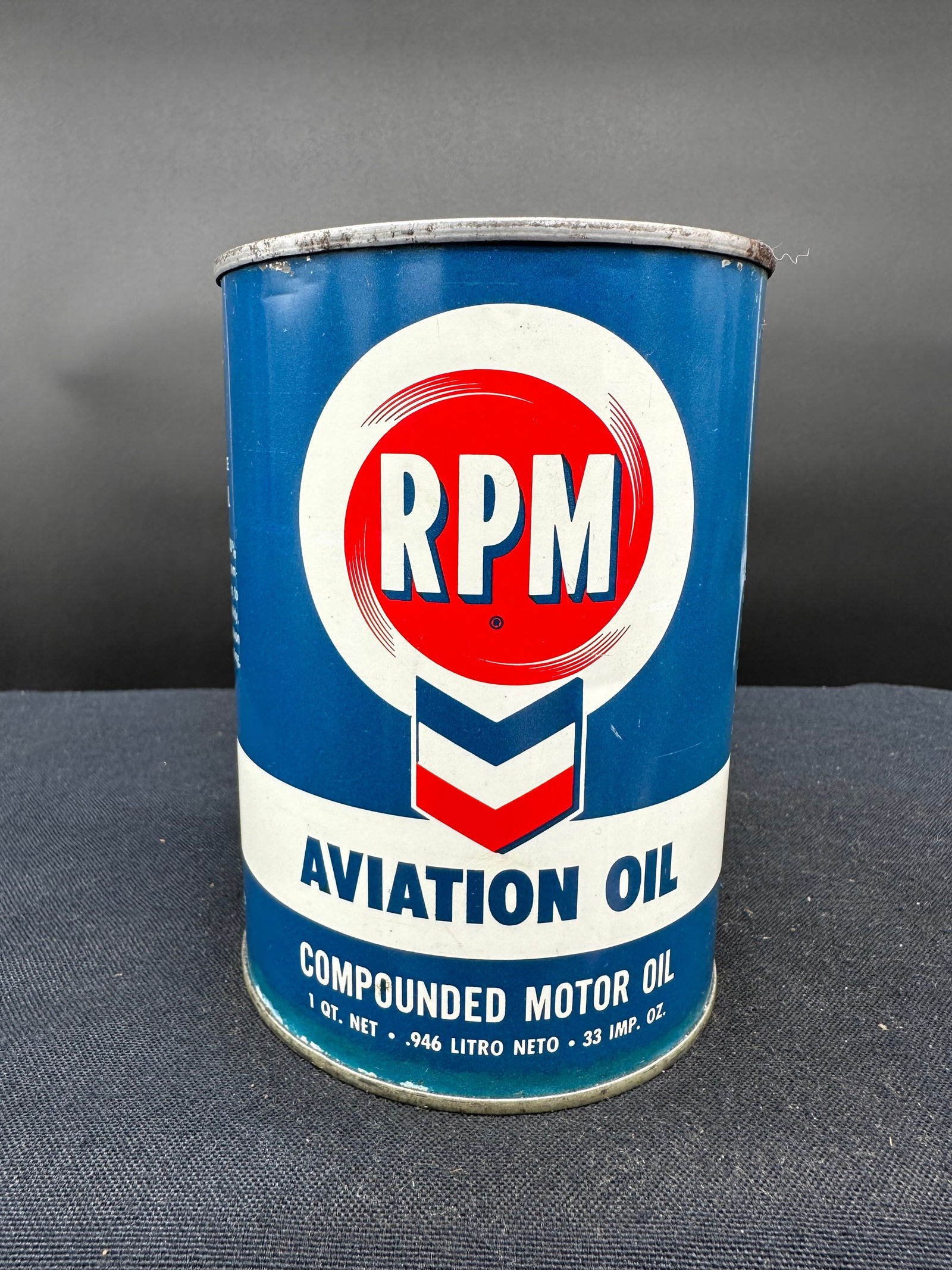 RPM AVIATION MOTOR OIL 1 QUART OIL CAN (1 of 6)
