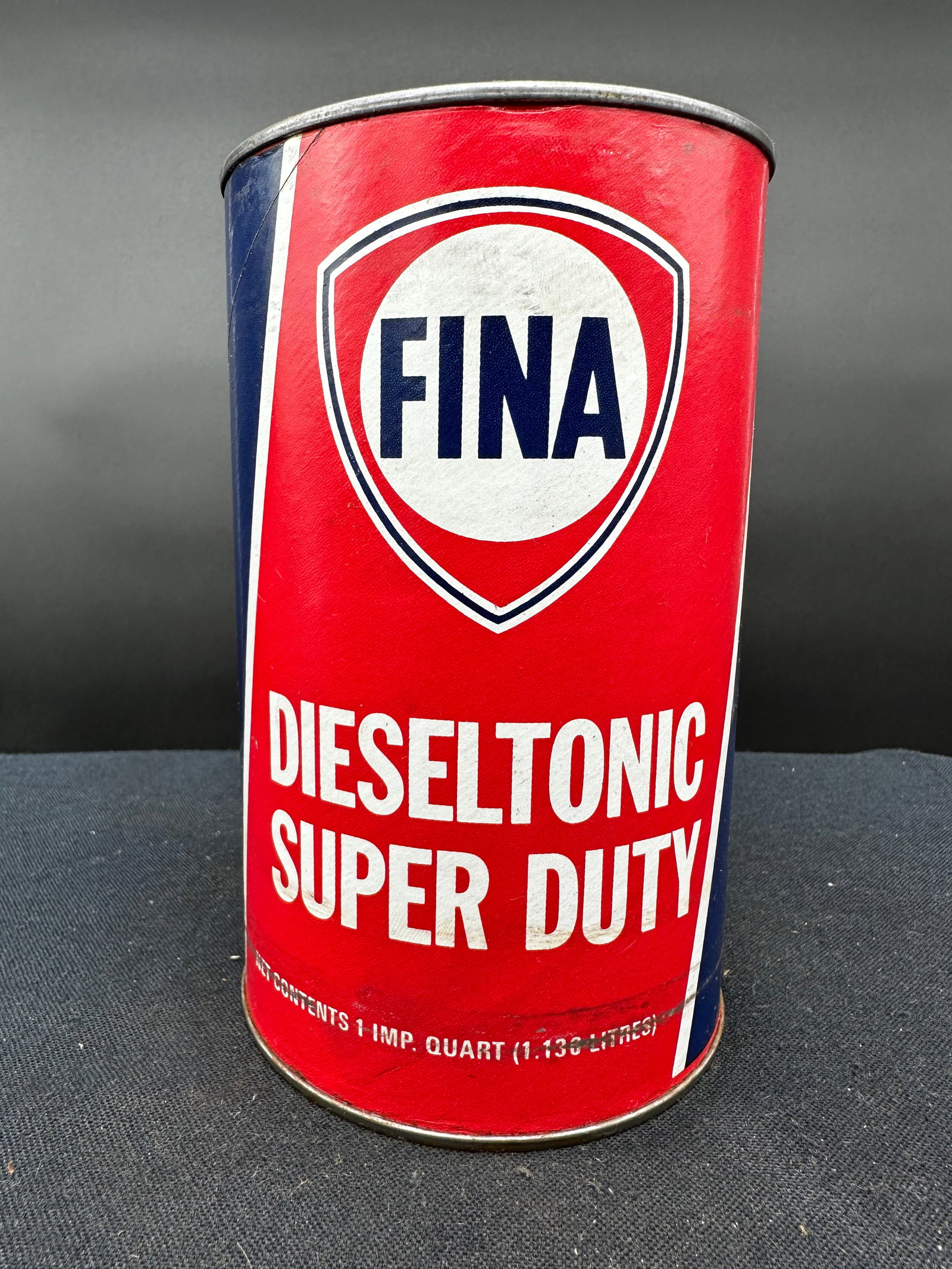 FINA DIESEL TONIC SUPER DUTY 1 LITER OIL CAN: Please see photos for condition