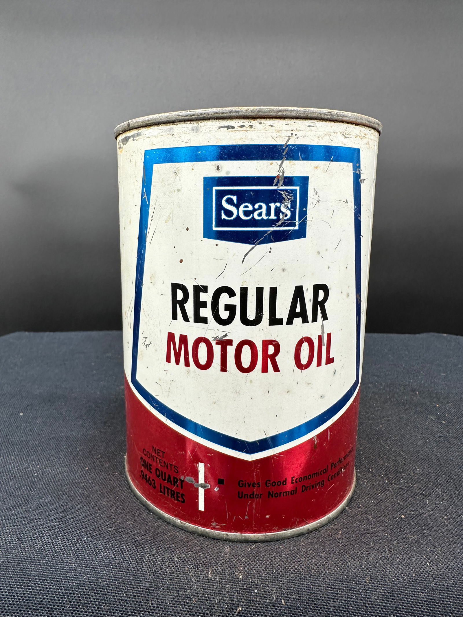 SEARS REGULAR MOTOR OIL 1 QUART CAN (1 of 6)