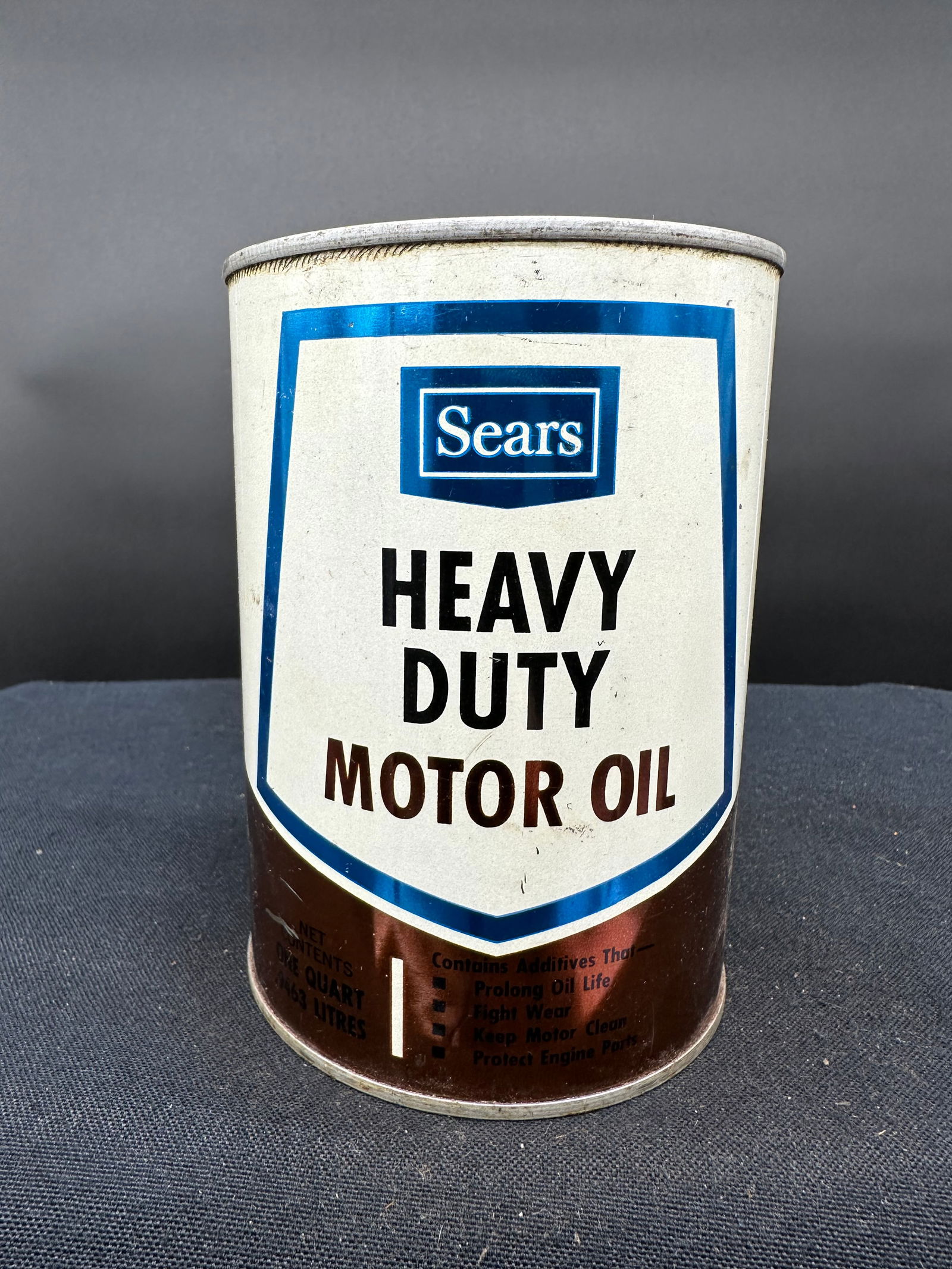 SEARS HEAVY DUTY MOTOR OIL 1 QUART CAN (1 of 6)