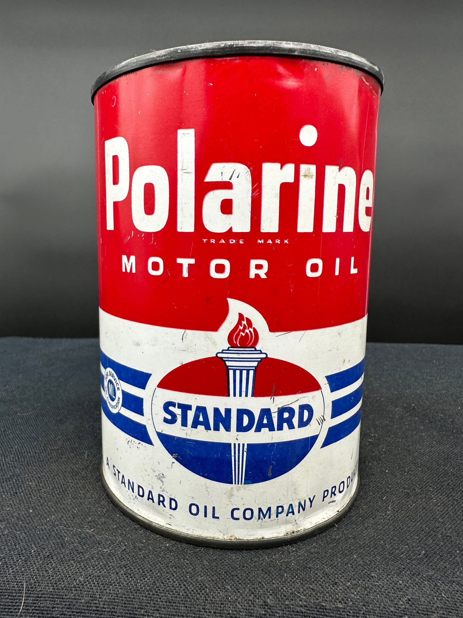 STANDARD POLARINE MOTOR OIL 1 QUART OIL CAN: Please see photos for condition