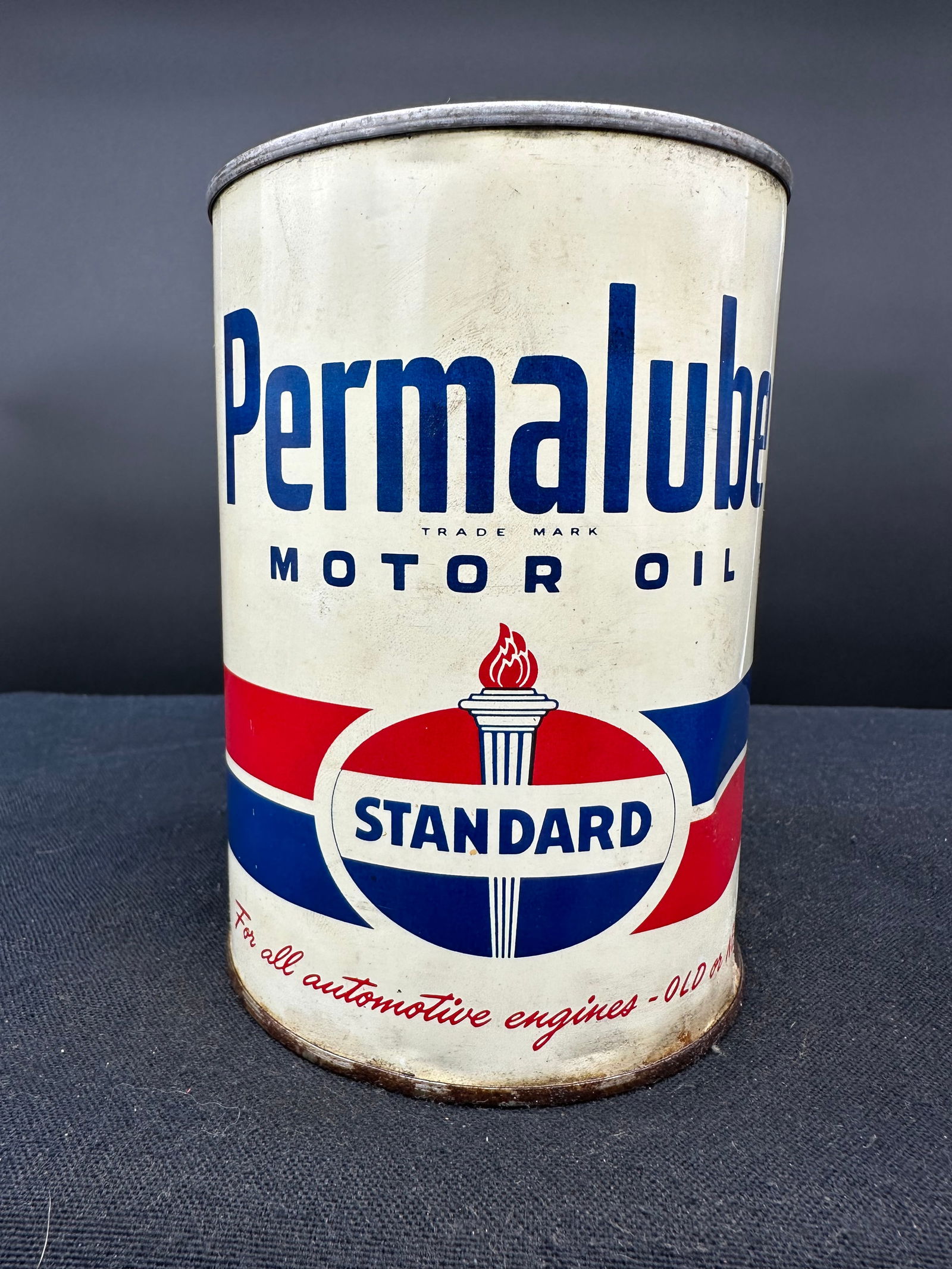 STANDARD PERMALUBE MOTOR OIL 1 QUART OIL CAN (1 of 6)
