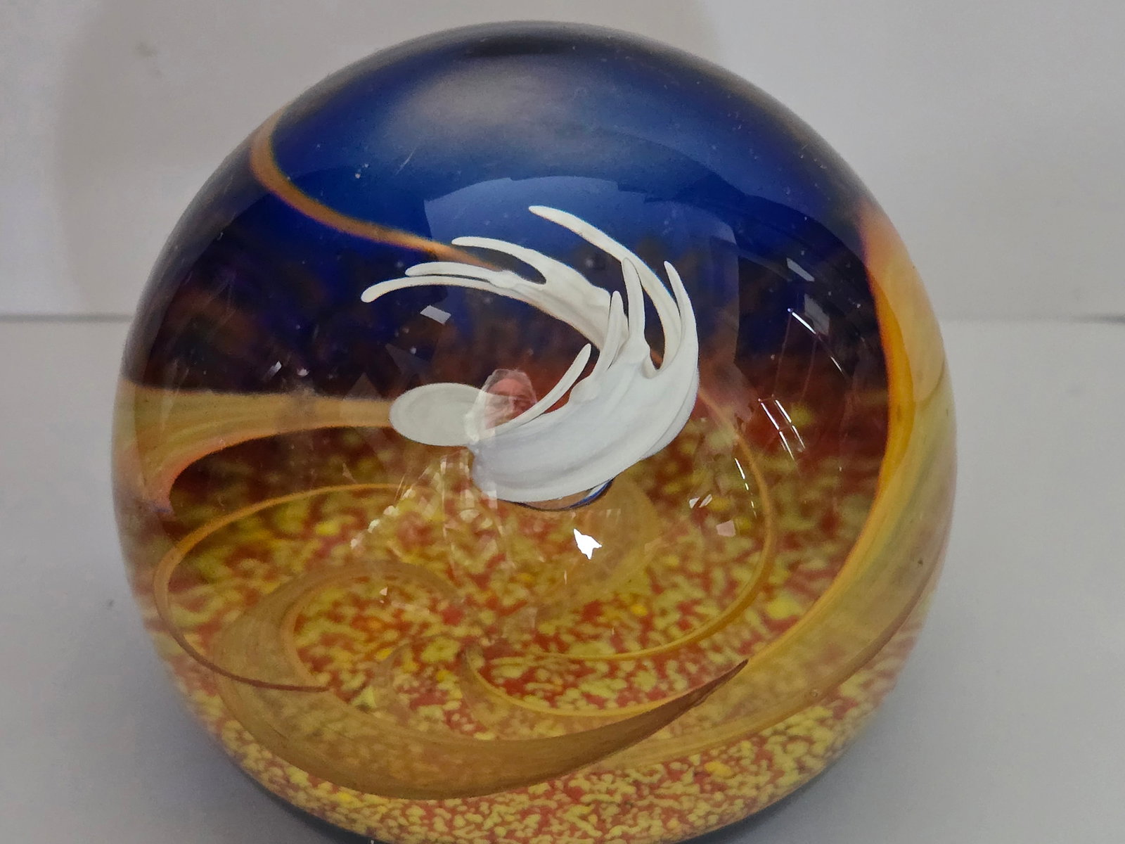 Caithness - "Sand Devil": 1990 abstract weight designed by Margot Thomson, capturing the sand whirlwind of the desert. Diam: 76mm or 3 inches