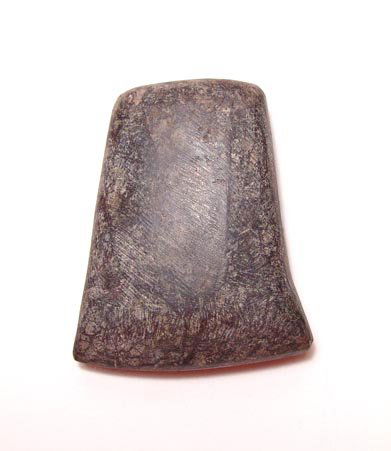 Pre-Dynastic Egypt, c. 5000 – 3000 BC. A large gr: Pre-Dynastic Egypt, c. 5000 – 3000 BC. A large granite axe head with nice deep gray colors with black veins. Well formed and from the Thebes area. 3 ¼" x 2 5/8". From the Leighton Wilkie collection