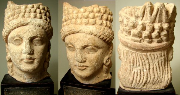 Phoenicia, c. 5th - 4th BC. LIMESTONE FEMALE HEAD