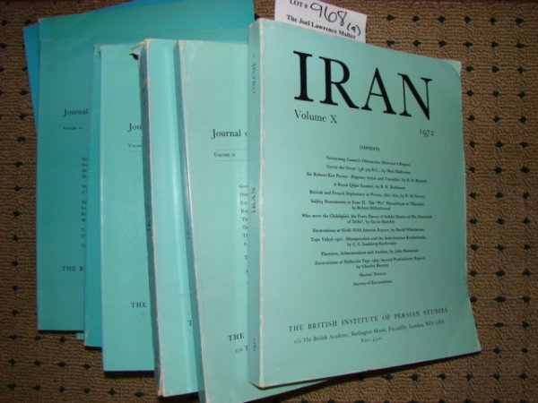 British Institute of Persian Studies. IRAN. Vol. I: British Institute of Persian Studies. IRAN. Vol. I. 1963. 101 pp.; Vol. II. 1964. 103 pp.; Vol. III. 1965. 132 pp.; Vol. IV. 1966. 109 pp.; Vol. V. 1967. 149 pp.; Vol. VI. 1968. 171 pp.; Vol. VII. 196
