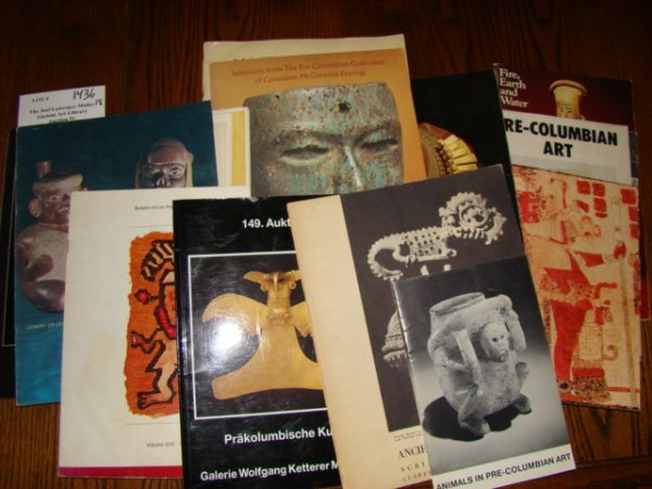 Lot of 18 books on Pre-Columbian Art and Culture.: Lot of 18 books on Pre-Columbian Art and Culture. 1). Dwyer, Jane P. & Edward B. Fire, Earth and Water, Sculpture from the Land Collection of Mesoamerican Art. The Fine Arts Museum of San Francisco. 1