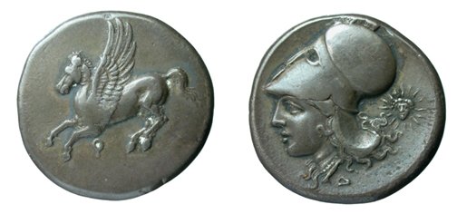 Corinthia, Corinth. c.345 - 307 BC. AR S