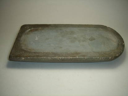 New Kingdom, 1570 – 1070 BC. A large rectangular: New Kingdom, 1570 – 1070 BC. A large rectangular basalt grinding dish. One on the short sides is rounded off, bottom is beveled with fours sides (one rounded) and flat base. Similar in shape and
