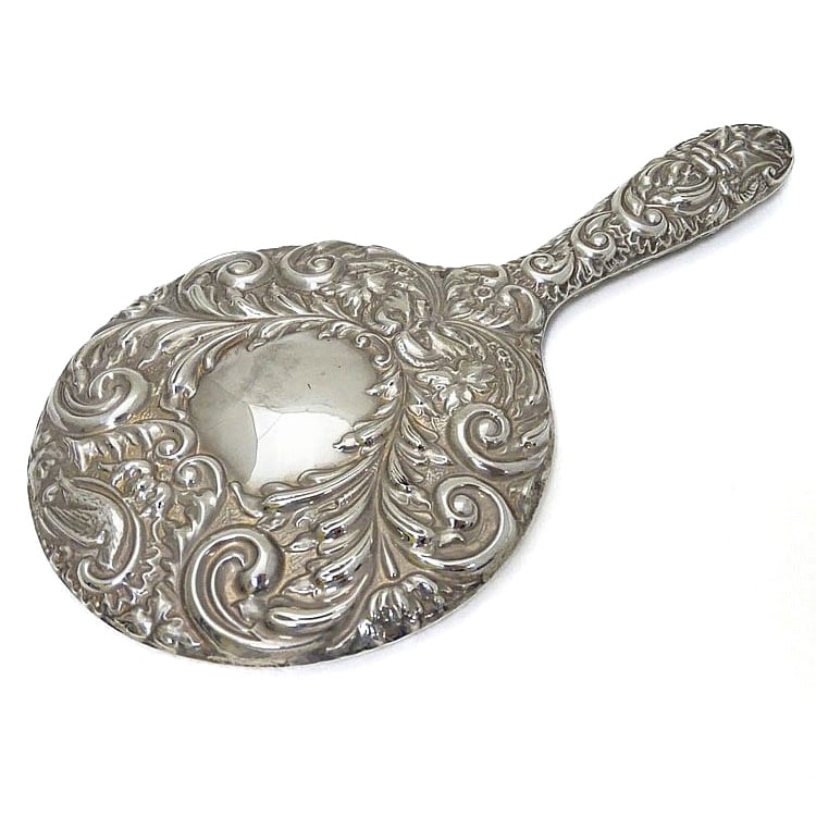 SILVER HAND MIRROR, HALLMARKED BIRMINGHAM 1969 (1 of 5)