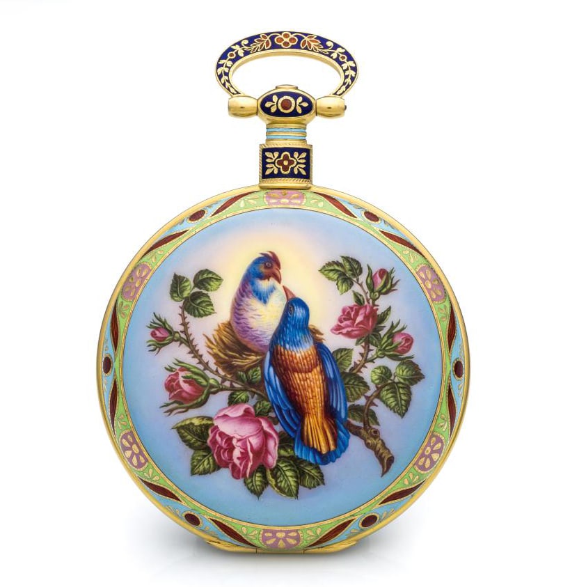 BOVET ENAMEL FANCY BIRDS POCKET WATCH (1 of 4)
