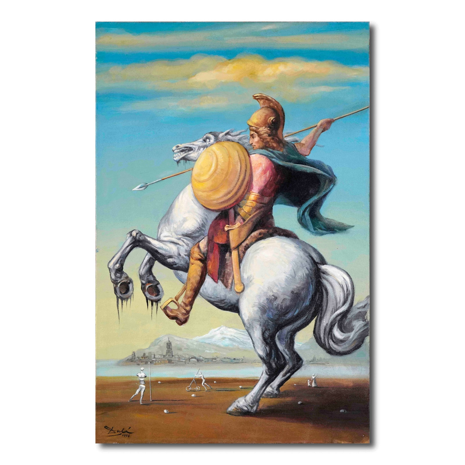 SALVADOR DALI (1904-1989), ATTRIBUTED TO, OIL ON CANVAS: Signed (lower left) Image Size: 39 1/4 by 25 1/2 inches (100 by 65 cm) All measurements are approximate. Salvador Domingo Felipe Jacinto Dali I Domenech(1904-1989) Dali is one of the greatest surreali