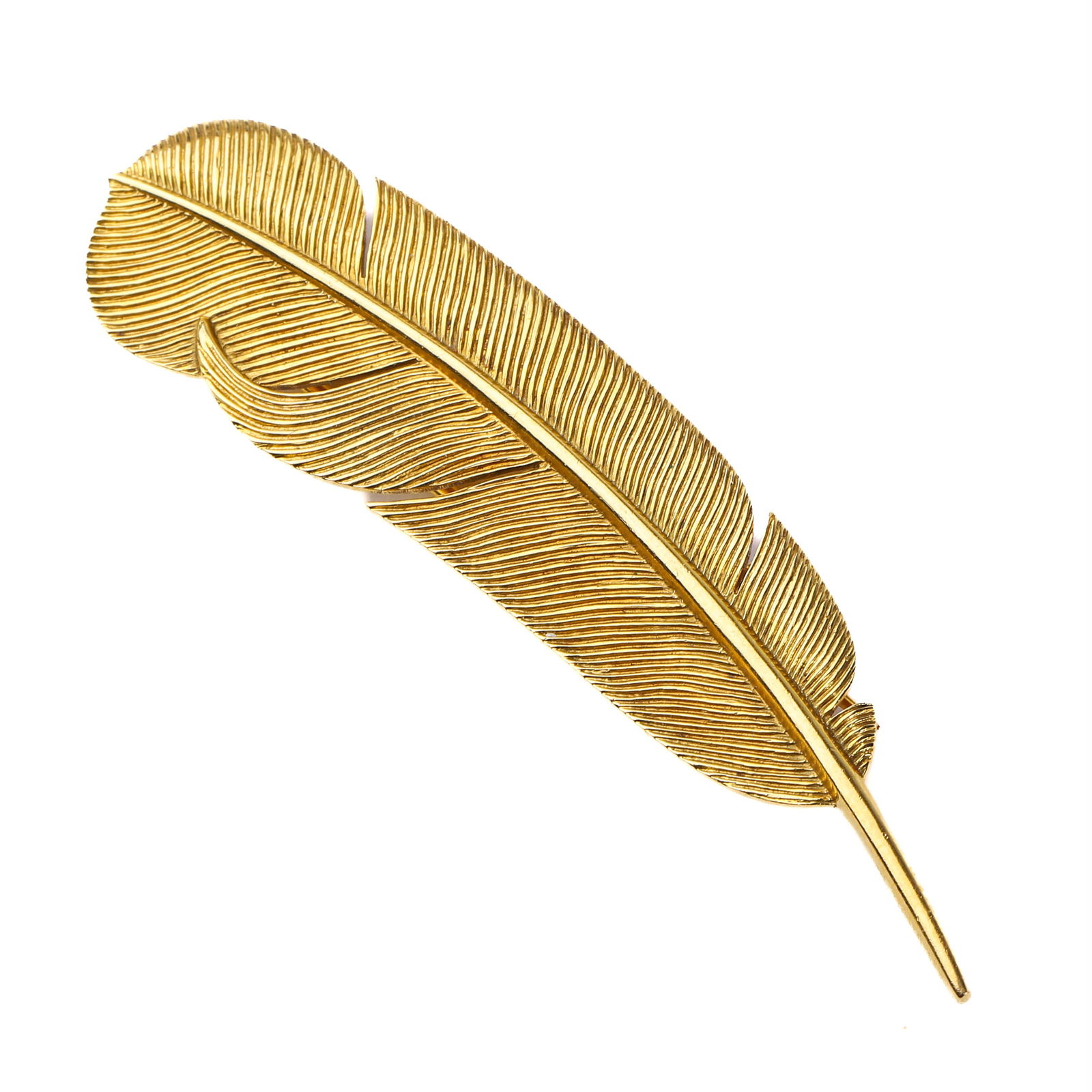 HERMèS GOLD FEATHER BROOCH BY GEORGES LENFANT (1 of 2)