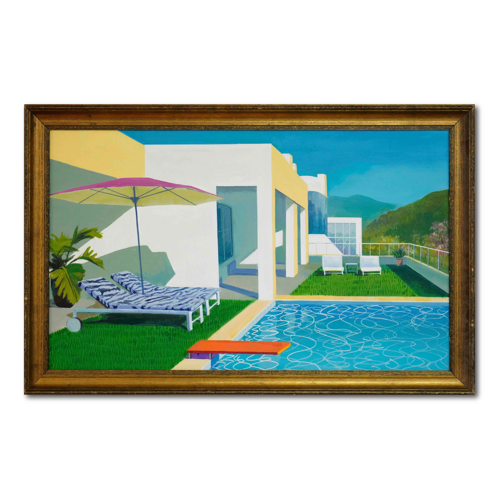 DAVID HOCKNEY (B.1937), ATTRIBUTED TO, ACRYLIC ON CANVAS (1 of 3)