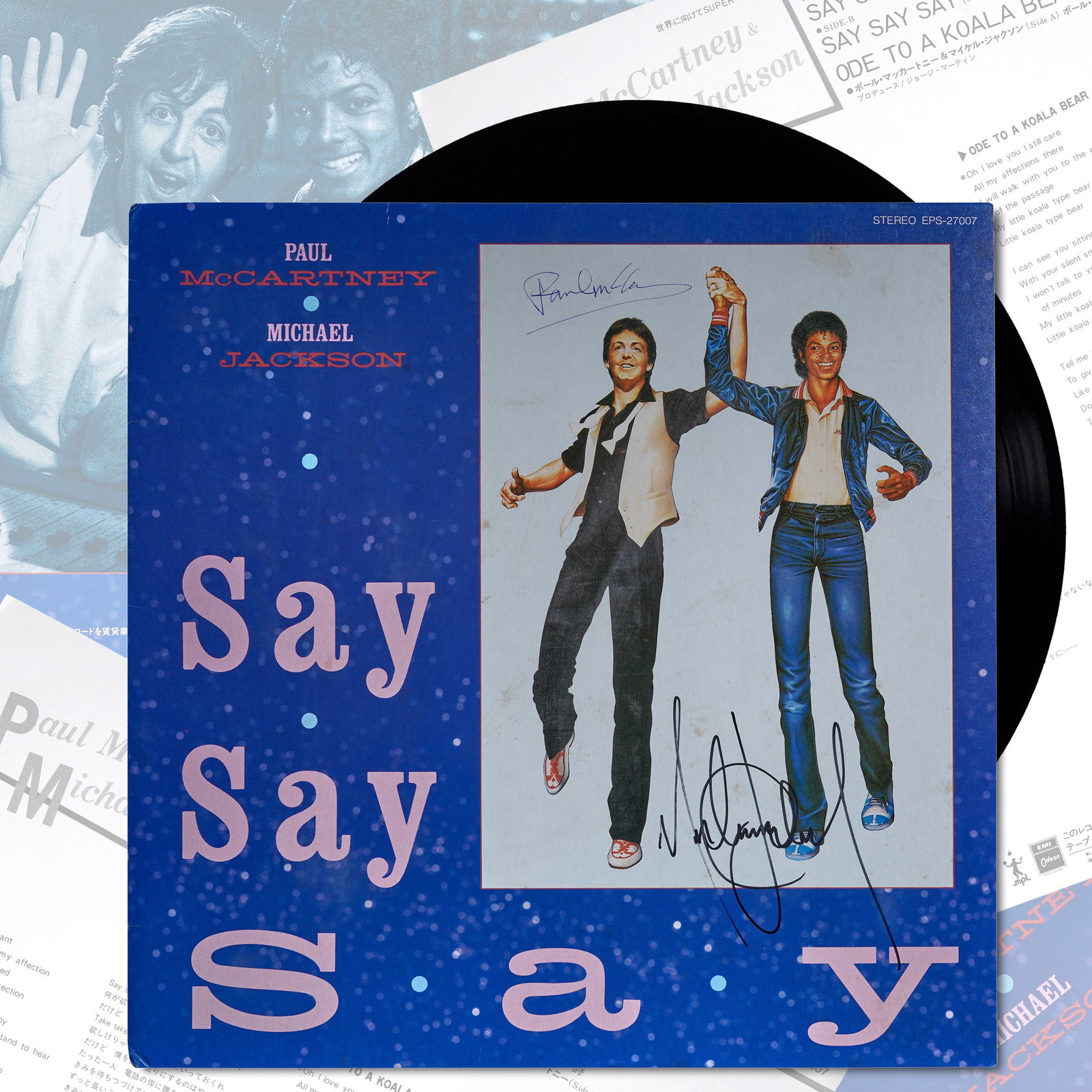PAUL MCCARTNEY & MICHAEL JACKSON SIGNED SAY SAY SAY LP (1 of 6)