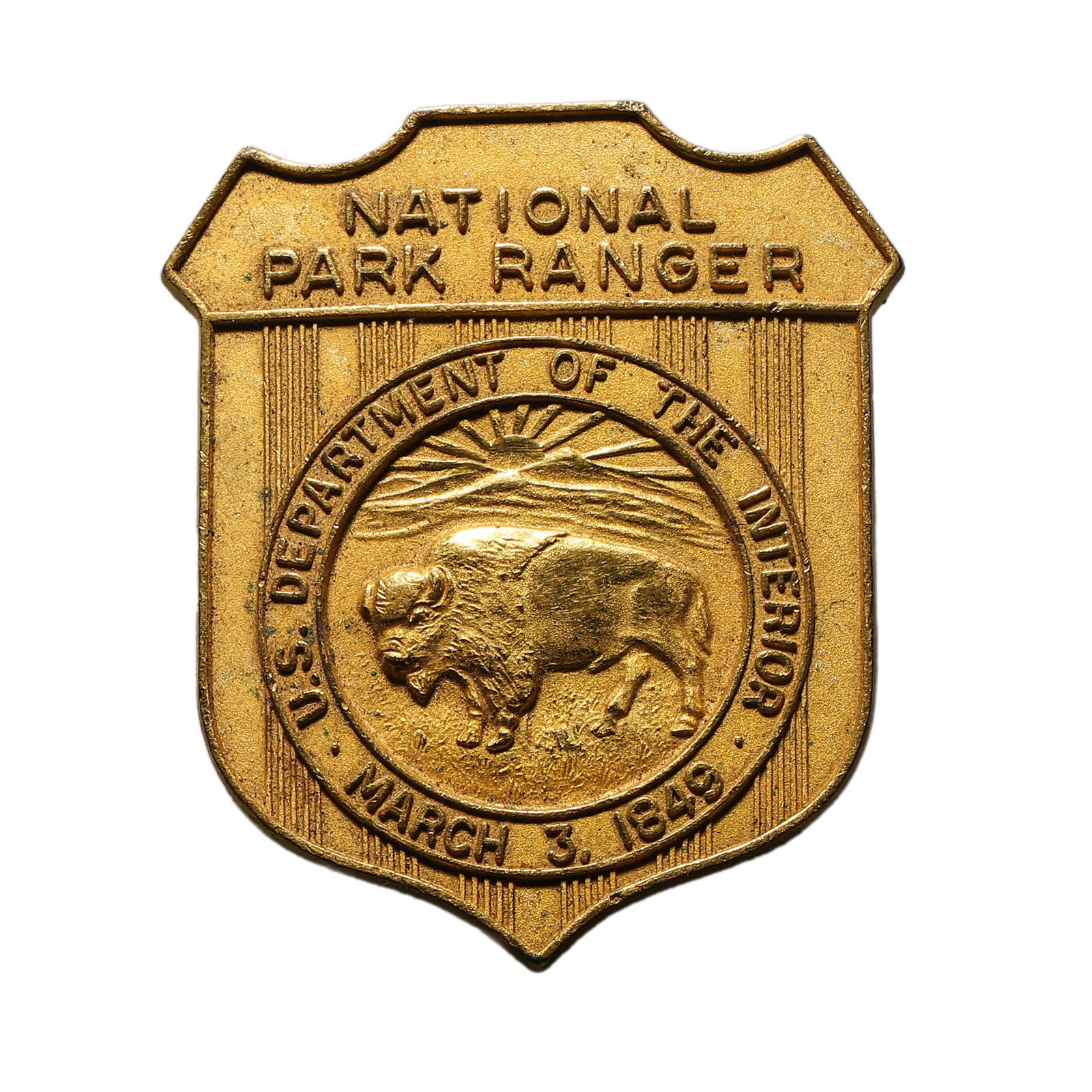 24K GOLD-PLATED NATIONAL PARK RANGER BADGE, U.S. DEPARTMENT OF THE INTERIOR (1 of 4)