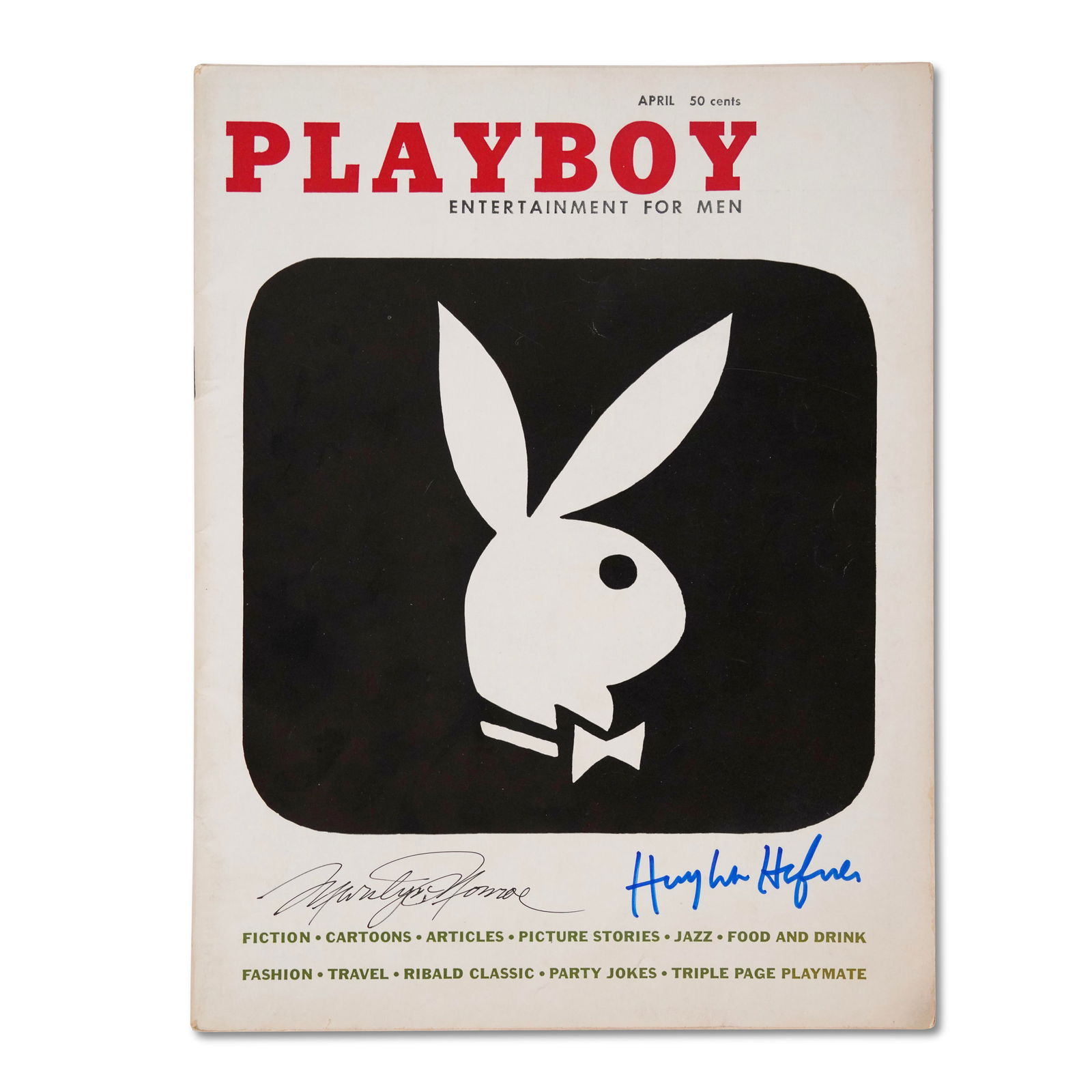 PLAYBOY MAGAZINE SIGNED BY MARILYN MONROE AND HUGH HEFNER (APRIL 1960 ISSUE) (1 of 3)