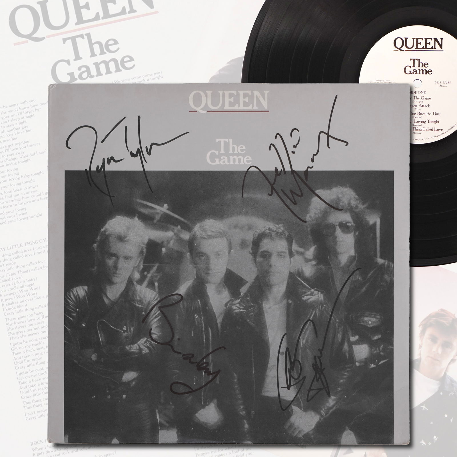 QUEEN FULLY SIGNED LP "THE GAME," ELEKTRA RECORDS, 1980 (1 of 7)