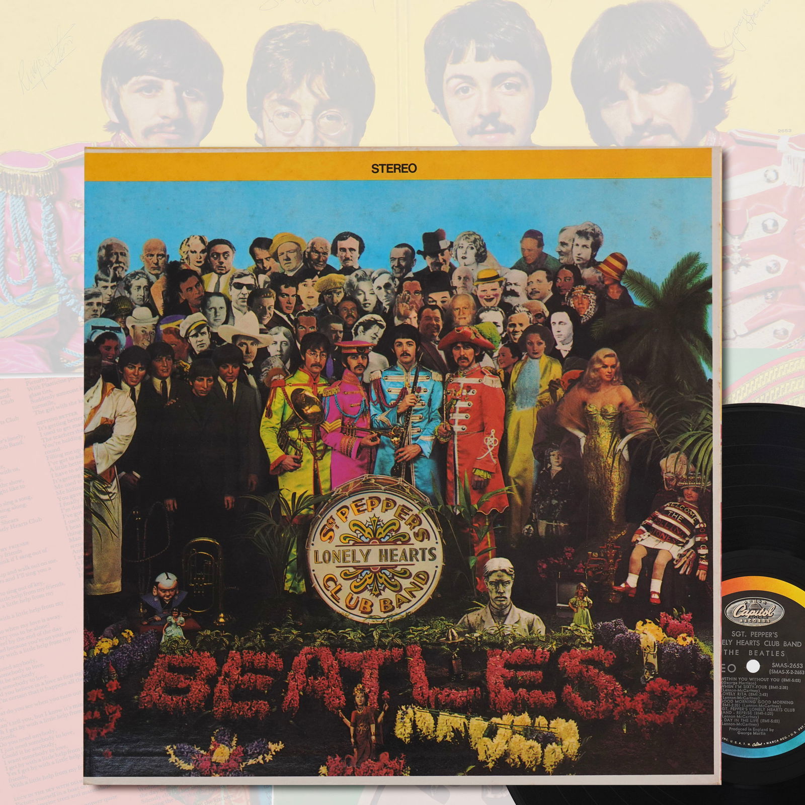 VERY RARE THE BEATLES FULLY SIGNED LP "SGT. PEPPER'S LONELY HEARTS CLUB BAND," 1967 (1 of 7)