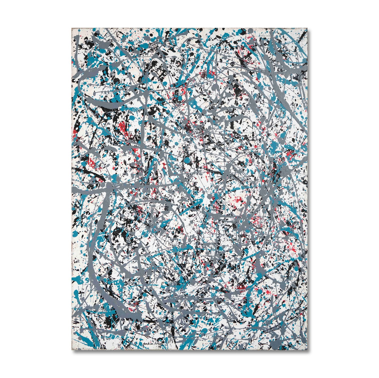 JACKSON POLLOCK (1912-1956), ATTRIBUTED TO, OIL AND ENAMEL ON CANVAS: Canvas Size: 31 x 22 3/4 in (78.4 x 57.4 cm) Signed (lower) Jackson Pollock, one of the most influential figures in 20th-century American art, revolutionized painting through his pioneering drip techn