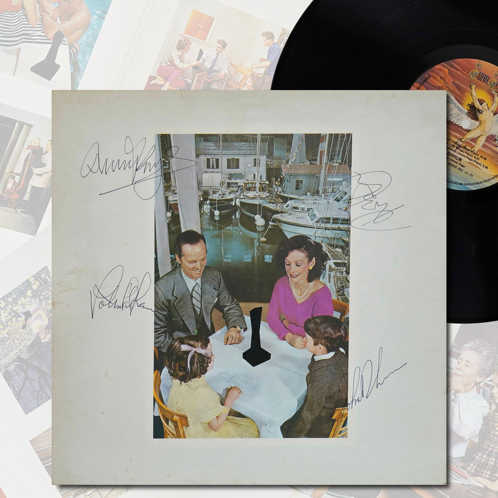 LED ZEPPELIN FULLY SIGNED LP "PRESENCE" LP (1 of 7)