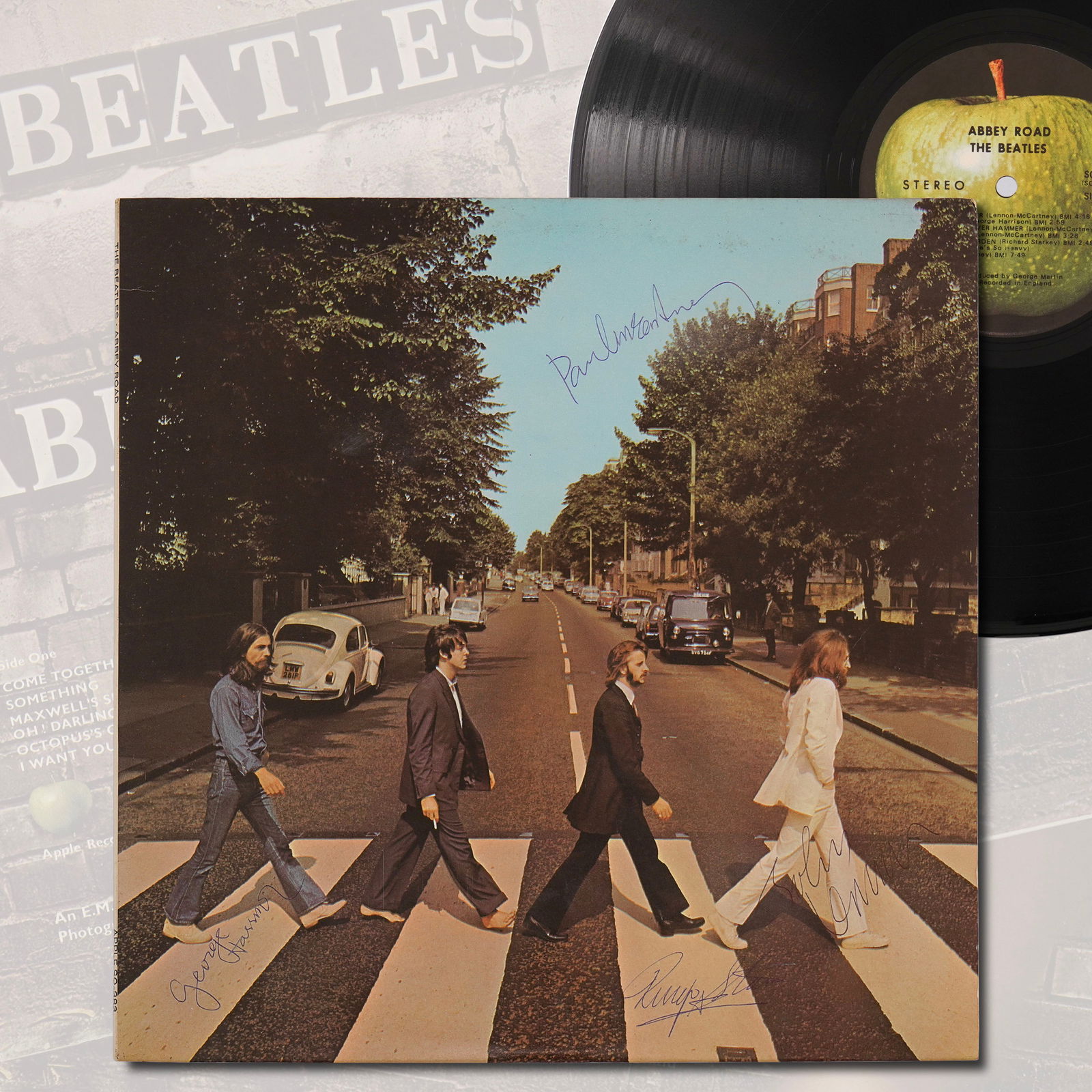 VERY RARE THE BEATLES FULLY SIGNED LP "ABBEY ROAD," 1969 (1 of 5)