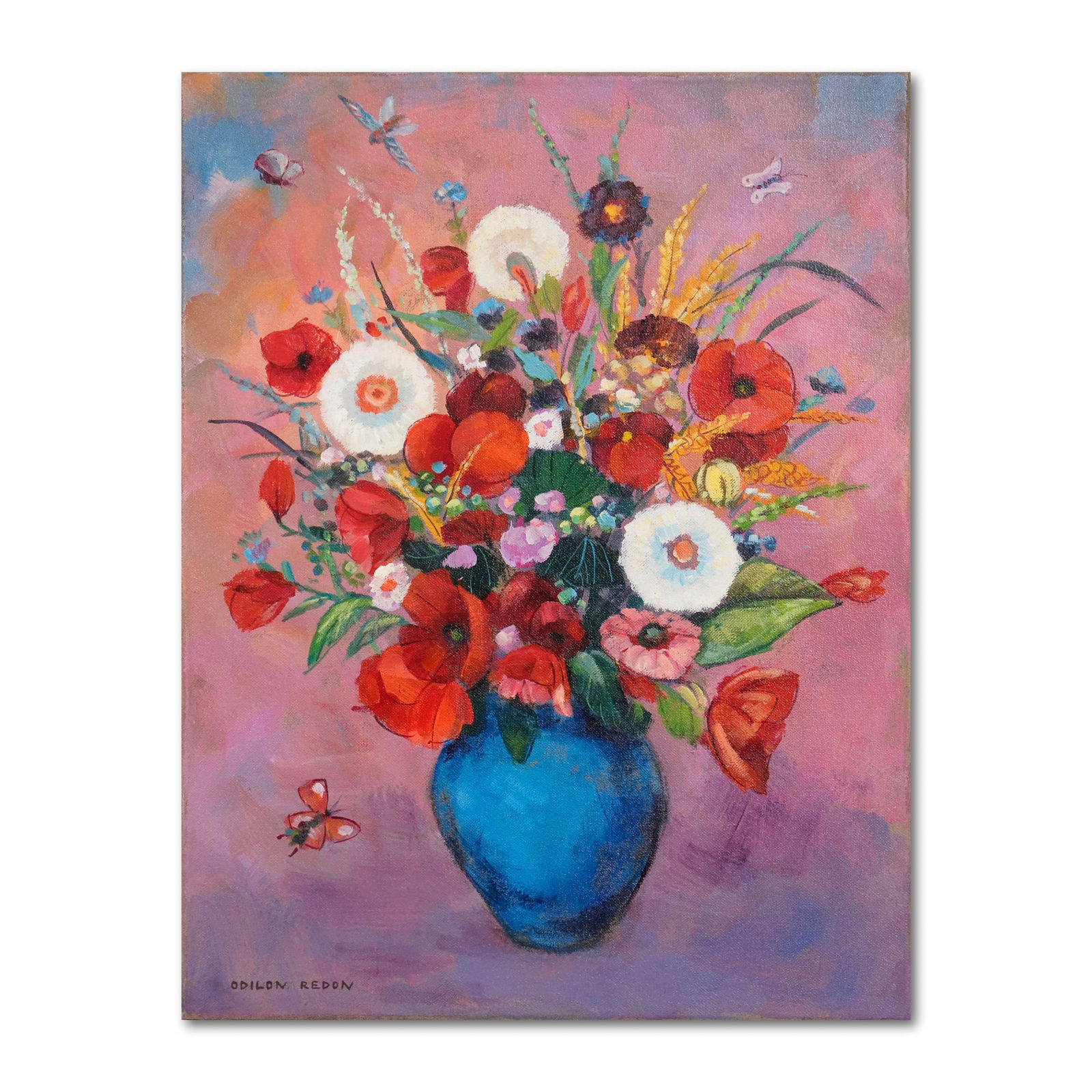 ODILON REDON (1840-1916), ATTRIBUTED TO, OIL ON CANVAS: Image dimensions: 25 3/4 x 19 3/4 in (65 x 50 cm) Signed (lower left) Odilon Redon (1840-1916) was a central figure in French Symbolism, known for his transition from monochromatic lithographs to radi