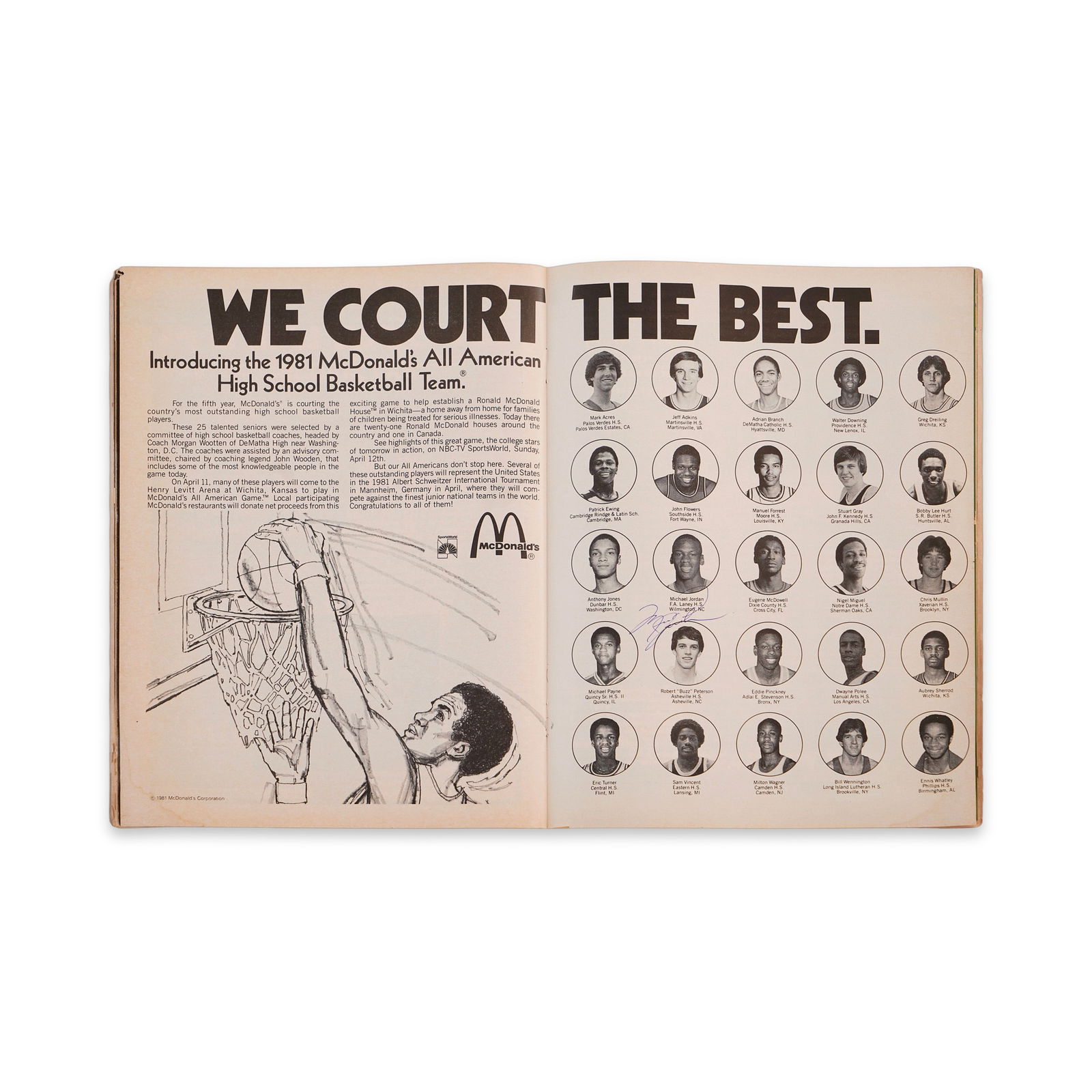 MICHAEL JORDAN SIGNED 1981 SPORTS ILLUSTRATED MAGAZINE FEATURING THE MCDONALD'S ALL-AMERICAN TEAM (1 of 5)