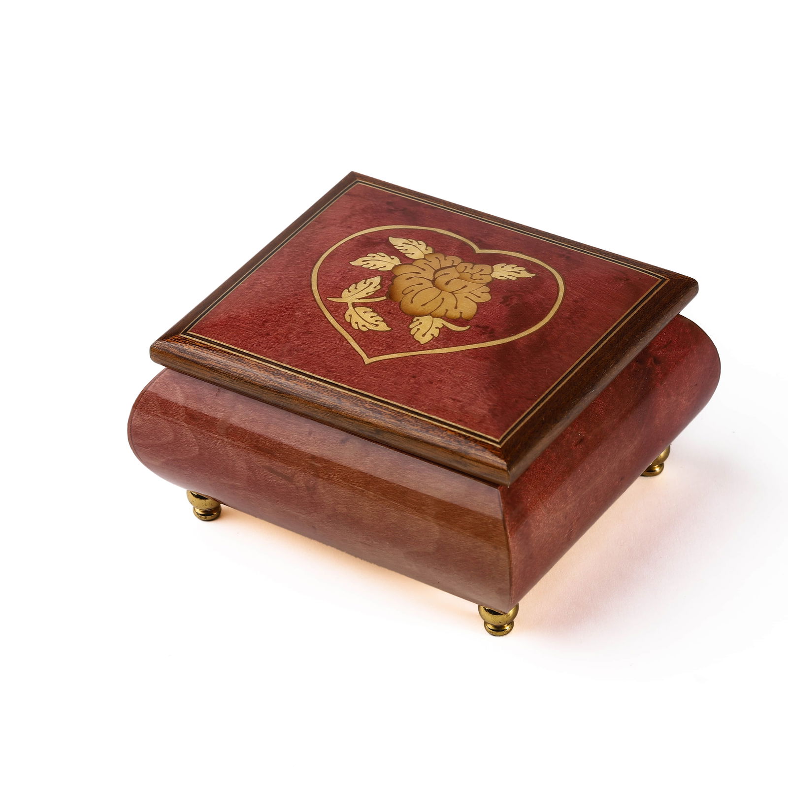 REUGE SWISS MUSICAL JEWELRY BOX WITH FLORAL INLAY (1 of 7)