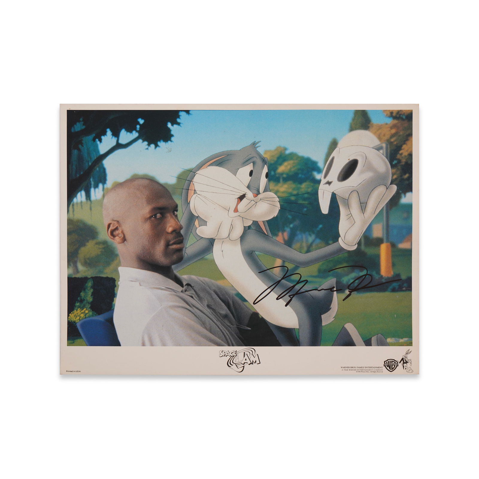 MICHAEL JORDAN SIGNED "SPACE JAM" LOBBY CARD (TAIWANESE RELEASE, 1996) (1 of 2)