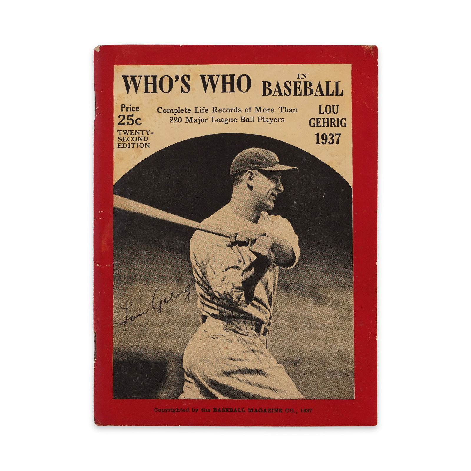 LOU GEHRIG SIGNED 1937 "WHO'S WHO IN BASEBALL" MAGAZINE (1 of 5)