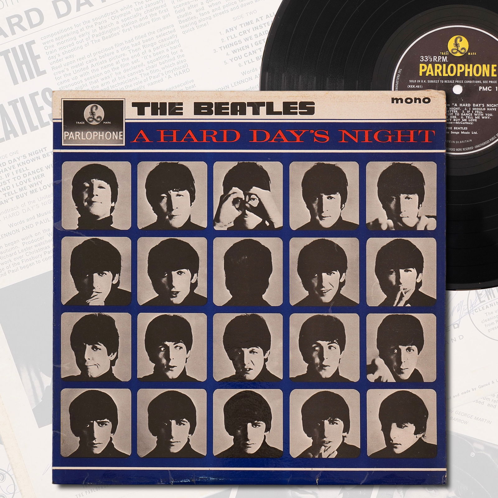 THE BEATLES FULLY SIGNED LP "A HARD DAY'S NIGHT," 1964 (1 of 6)