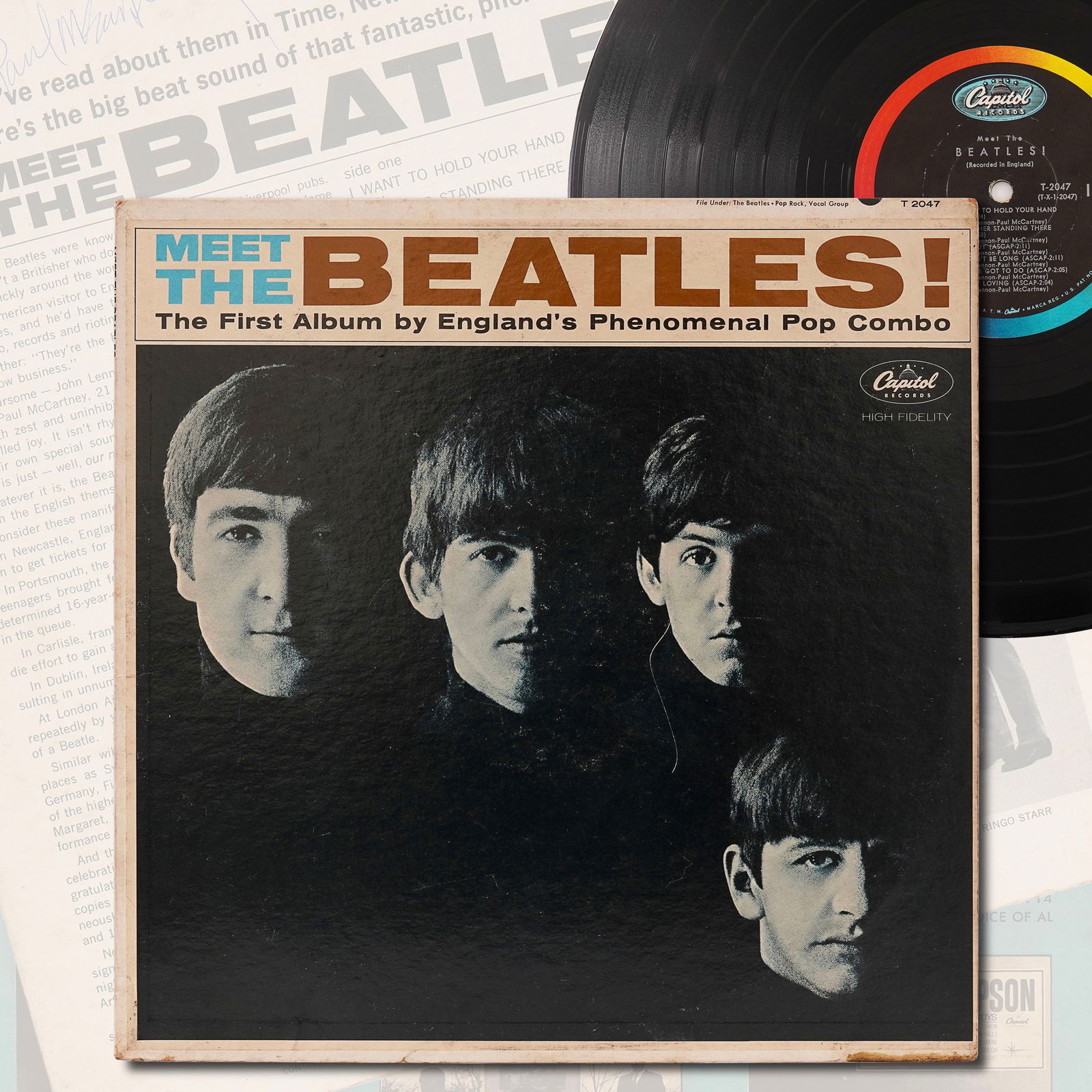 VERY RARE THE BEATLES FULLY SIGNED LP "MEET THE BEATLES!", 1964 (1 of 6)