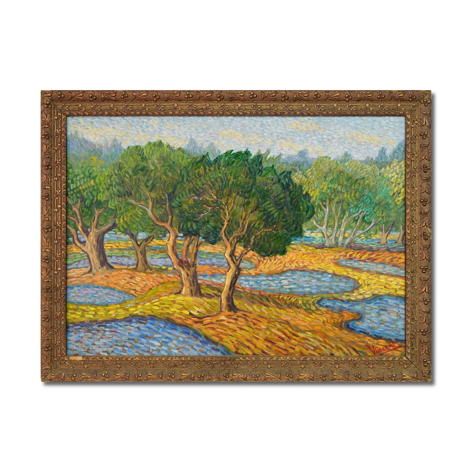 VINCENT VAN GOGH (1853-1890), ATTRIBUTED TO, OIL ON CANVAS: Signed (lower right) Image Dimensions: 69.3 x 50 cm (27 1/4 x 19 3/4 in) Framed Dimensions: 80 x 60 cm (31 1/2 x 23 5/8 in) This painting comes with COA. Vincent van Gogh (1853-1890) was a pivotal fig
