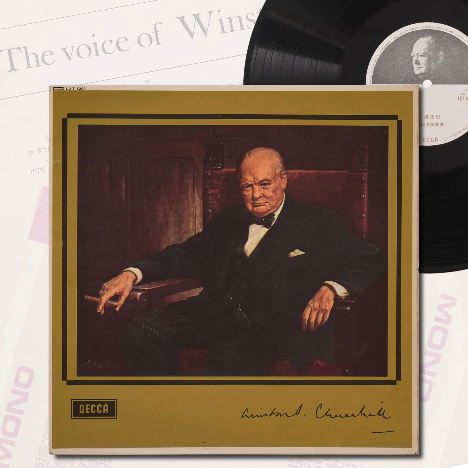 WINSTON CHURCHILL SIGNED LP "THE VOICE OF WINSTON CHURCHILL," 1964 (1 of 6)