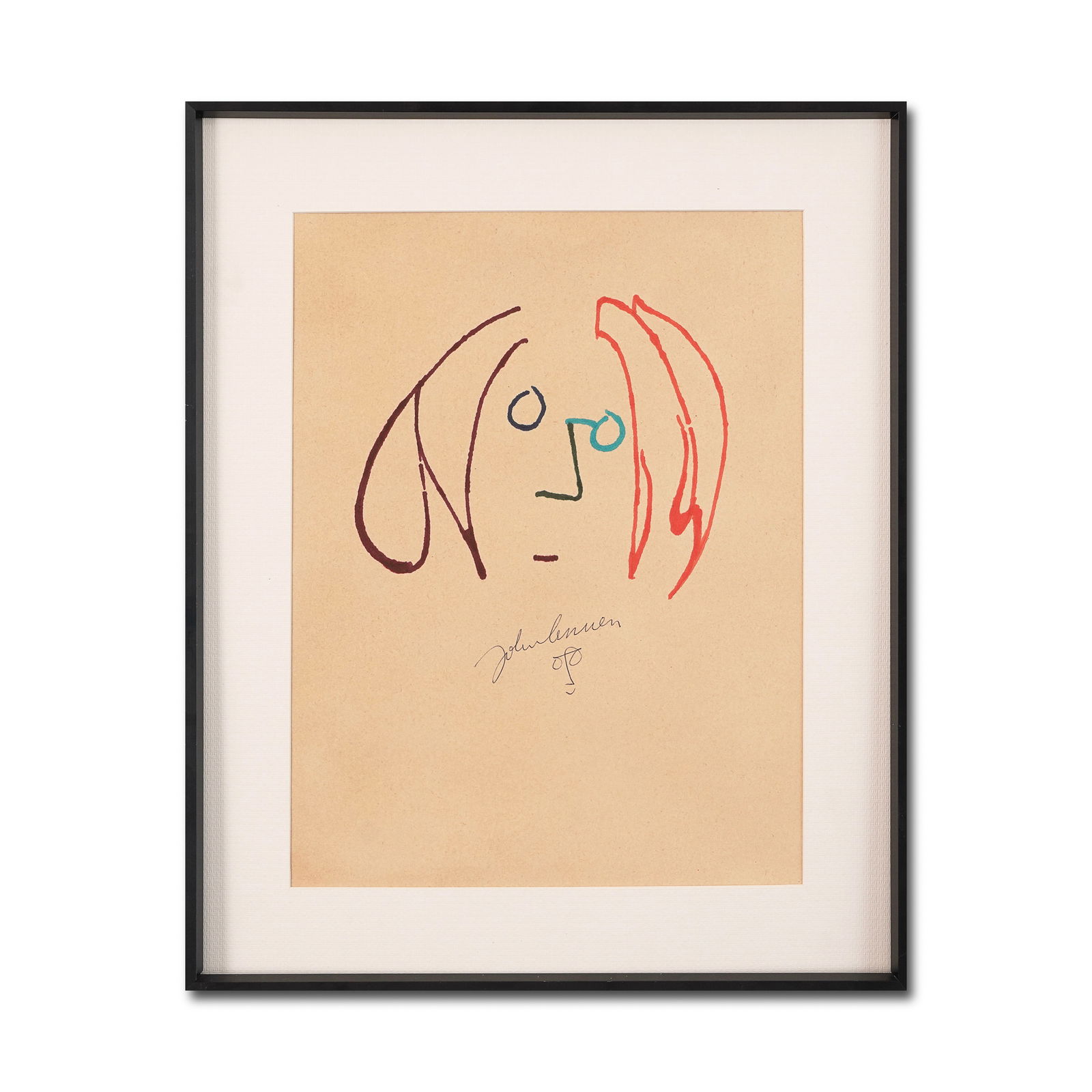 JOHN LENNON SIGNED SELF-PORTRAIT DRAWING (1 of 1)