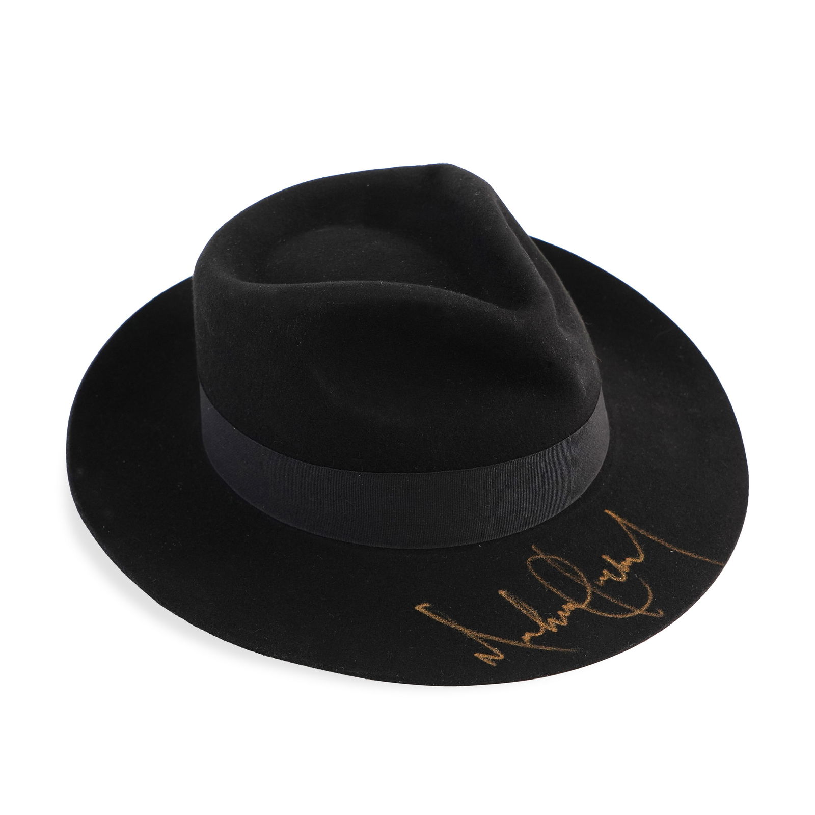 MICHAEL JACKSON SIGNED BLACK FEDORA HAT (1 of 2)