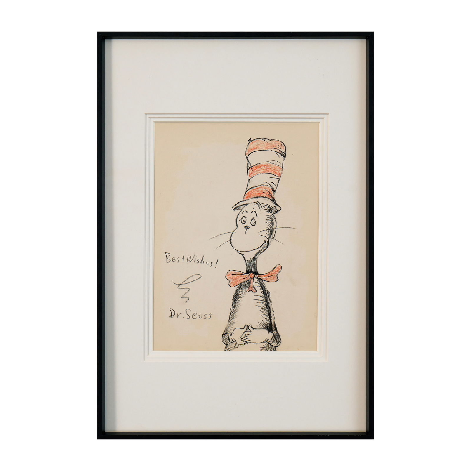 DR. SEUSS SIGNED DRAWING OF "THE CAT IN THE HAT" (1 of 1)