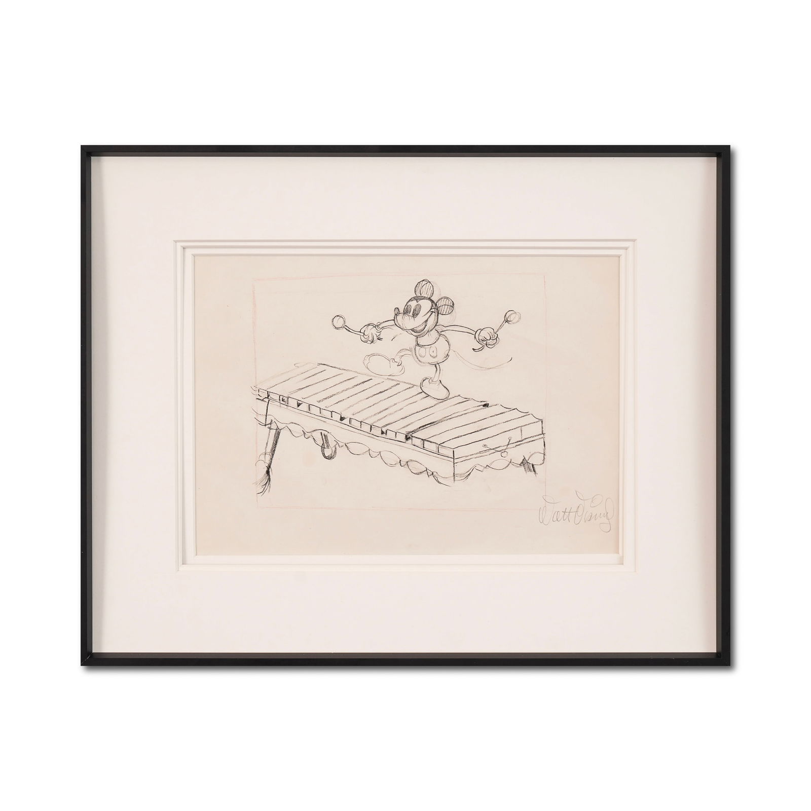 WALT DISNEY SIGNED MICKEY MOUSE SKETCH (1 of 1)