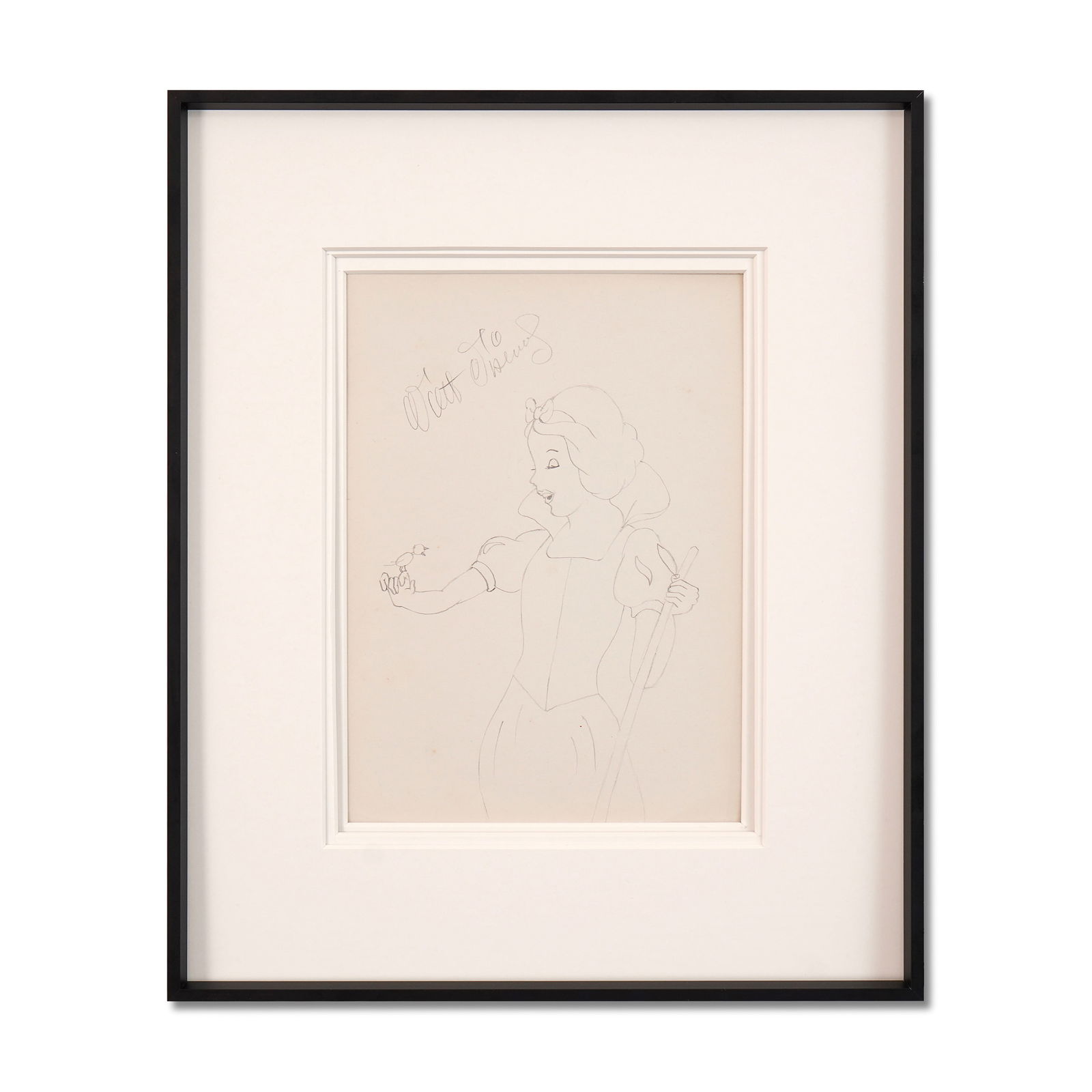 WALT DISNEY SIGNED "SNOW WHITE" DRAWING (1 of 1)