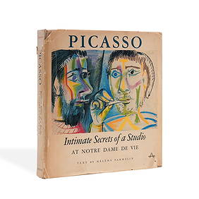 PABLO PICASSO SIGNED BOOK WITH ORIGINAL DRAWING OF A DOVE: "INTIMATE SECRETS OF A STUDIO" (1 of 5)