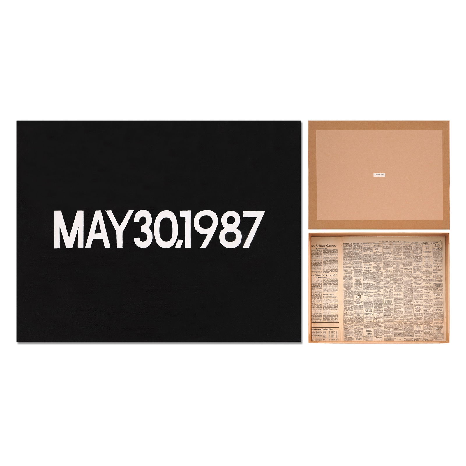 ON KAWARA (1932-2014), ATTRIBUTED TO, LIQUITEX ON CANVAS (1 of 2)