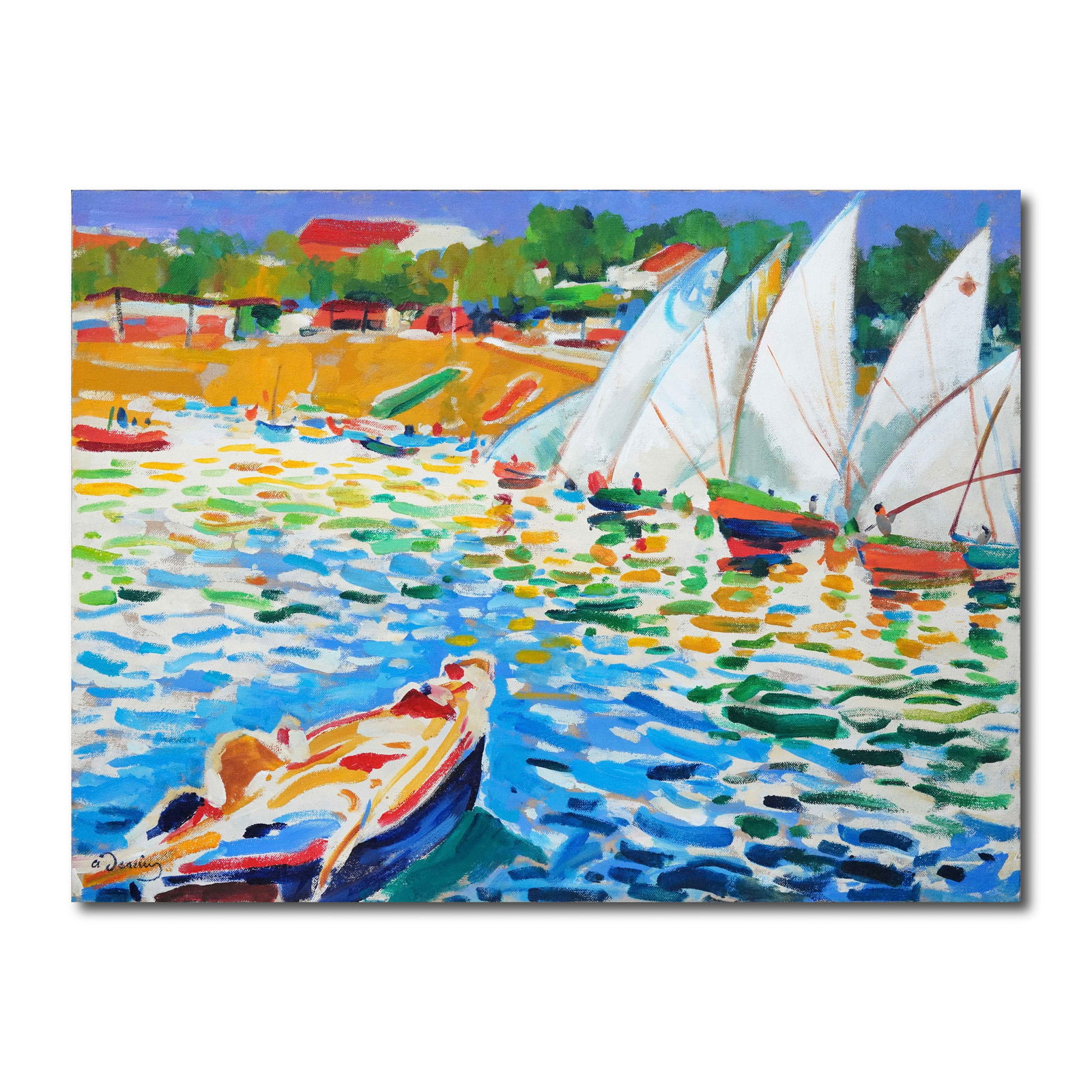 ANDRE DERAIN (1880-1954), ATTRIBUTED TO, OIL ON CANVAS: Image Dimensions: 31 3/8 by 23 1/2 in (80 by 60 cm) Signed (lower left) Andre Derain (1880-1954) was a French artist and a prominent figure in the Fauvist movement, which emerged in the early 20th cen