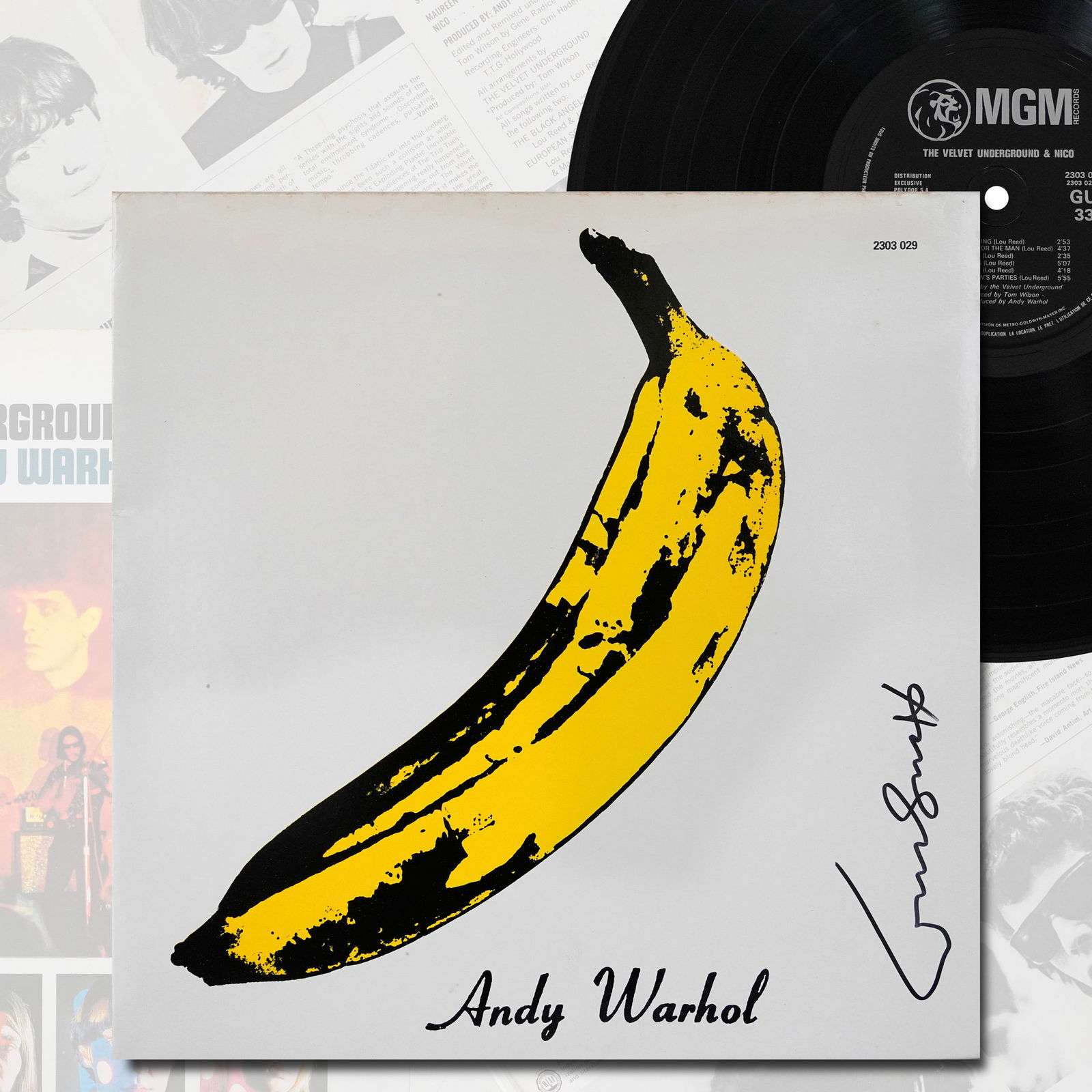 ANDY WARHOL SIGNED "THE VELVET UNDERGROUND & NICO" VINYL ALBUM (1 of 5)