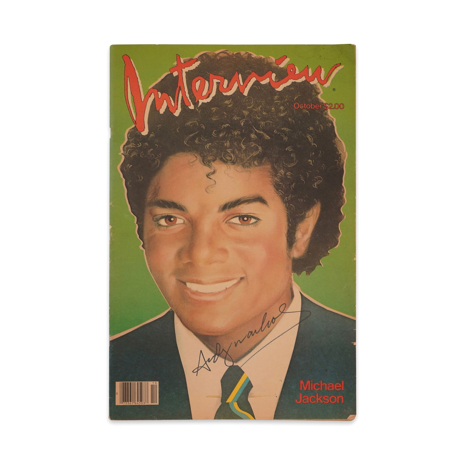 ANDY WARHOL SIGNED "INTERVIEW" MAGAZINE FEATURING MICHAEL JACKSON, OCTOBER 1982 (1 of 3)