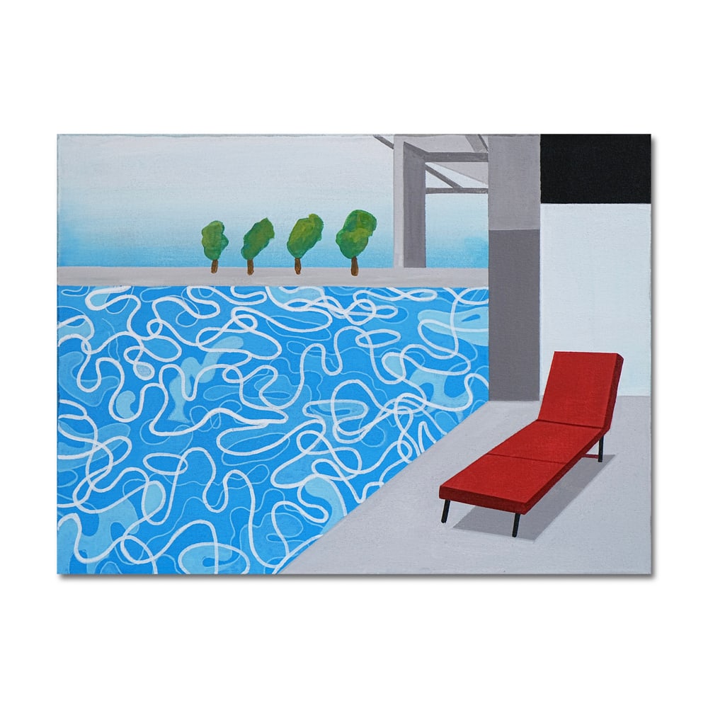 DAVID HOCKNEY (B.1937), ATTRIBUTED TO, ACRYLIC ON CANVAS (1 of 2)